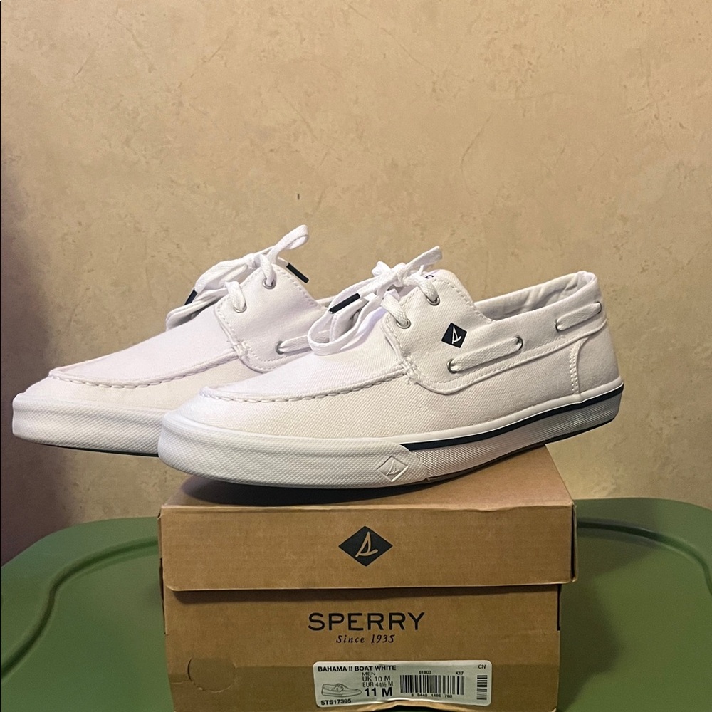 Sperry Men's White Canvas Loafers